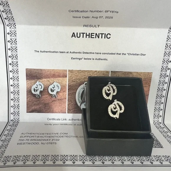 Christian Dior CD Logo Clip-on Earrings with COA- EUC - Picture 3 of 9
